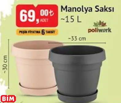 POLİWORK MANOLYA SAKSI ~15 L POLİWORK MANOLYA SAKSI ~15 L